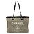 Tote Chanel Deauville Line MM in tela e pelle Grigio