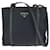 Borsa a tracolla Prada Nylon Leather Tessuto Triangle Logo Nero