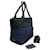 Borsa 2way in nylon e pelle Prada Nero Blu navy