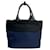 Borsa 2way in nylon e pelle Prada Nero Blu navy - vista 4