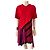 Autre Marque Abito Koché Rosso e Viola Color-block con Bordi in Pizzo Nero Porpora