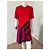 Autre Marque Abito Koché Rosso e Viola Color-block con Bordi in Pizzo Nero Porpora - vista 4