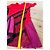 Autre Marque Abito Koché Rosso e Viola Color-block con Bordi in Pizzo Nero Porpora - vista 9