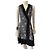 Proenza Schouler Vestido de seda estampado abstrato preto e branco