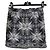 Falda Mini Chanel Patrón de Estrellas y Logo CC Negro Blanco Gris