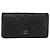 CHANEL Matelassé Long Wallet Lammfell Schwarz Silber CC Authentisch 180933 - Ansicht 13