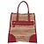Bolsa PRADA Tweed Vermelho Prata Autêntica 185463A - vista 2