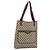 Bolsa Tote GUCCI GG Supreme Web Sherry Line PVC Bege Auth 187804