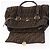 Bolso de Mano FENDI Zucca Canvas Negro Marrón Auténtico 186332 Castaño - vista 10