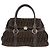 Bolso de Mano FENDI Zucca Canvas Negro Marrón Auténtico 186332 Castaño - vista 13