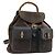Mochila GUCCI Bamboo de ante azul marino y oro 003 2058 0016 Auth 183957 Dorado