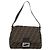 FENDI Borsa a Spalla Mamma Baguette in Tela Zucca Nero Marrone Autentica 187565SAV - vista 13