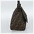 FENDI Borsa a Spalla Mamma Baguette in Tela Zucca Nero Marrone Autentica 187565SAV - vista 3