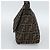 FENDI Borsa a Spalla Mamma Baguette in Tela Zucca Nero Marrone Autentica 187565SAV - vista 4