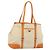 Tote Sac cabas PRADA en toile beige argenté Auth ka4818V