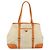 Tote Sac cabas PRADA en toile beige argenté Auth ka4818V - vue 13