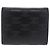 Céline CELINE Triomphe 3 Fold Wallet Leather Black Gold Auth 186148M Golden - view 2