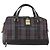 Borsa Boston Burberrys Nova Check in tela Navy Gold Auth 184536 D'oro Blu navy