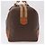 Céline Borsa Boston CELINE Macadam Canvas PVC Pelle Marrone Oro Auth 185993 D'oro - vista 3