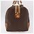 Céline Borsa Boston CELINE Macadam Canvas PVC Pelle Marrone Oro Auth 185993 D'oro - vista 4