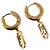 Orecchini FENDI Aurochre Rhinestones Pierce metallo Gold Auth SW2373V D'oro