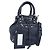 BALENCIAGA Giant Mini Pom Pom Hand Bag Leather 2way Navy Silver Auth 186261SM Argento Blu navy