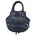 BALENCIAGA Giant Mini Pom Pom Hand Bag Leather 2way Navy Silver Auth 186261SM Argento Blu navy - vista 13
