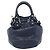 BALENCIAGA Giant Mini Pom Pom Hand Bag Leather 2way Navy Silver Auth 186261SM Argento Blu navy - vista 2