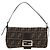 FENDI Zucca Canvas Mamma Baguette Shoulder Bag Black Brown Auth 185961SAM Marrone Nero - vista 13