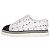 Baskets en textile blanc Chanel avec bout contrasté Taille 36 Occasion