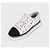 Baskets en textile blanc Chanel avec bout contrasté Taille 36 Occasion - vue 3