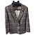 Burberrys Houndstooth Wool Blazer Brown Black Beige