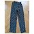 Autre Marque Marie Sixtine Pantalones fluidos estampado grullas Negro Blanco Azul - vista 3