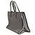 Prada Borsa Tote in Pelle Saffiano Grigio - vista 3