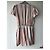 Freeman Porter Striped Linen Blend Romper Pink White Green - view 2