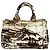 Prada Canapa Canvas Tote Bag mit Triangle-Logo-Hardware Print Braun Roh