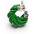 Orecchini Twist in pelle e argento sterling 925 Bottega Veneta Verde - vista 3
