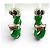 Orecchini Twist in pelle e argento sterling 925 Bottega Veneta Verde - vista 4