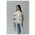 Christian Dior Boutique Giacca lunga patchwork denim e pizzo Bianco Blu - vista 8