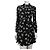 Coach Vestido camisa em seda preta com estampa de laços Preto Branco