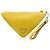Pochette da polso Prada gialla in Saffiano con logo triangolo in rilievo Giallo