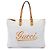 Gucci White Large GG Supreme Heritage Logo Tote Weiß