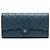 Cartera Chanel Blue CC Lambskin Classic Long Flap Azul
