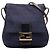 Fendi Blue Zucchino Canvas Crossbody Blu navy