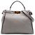 Fendi Peekaboo Iconic Satchel aus grauem Kalbsleder, groß