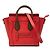 Céline Celine Nano Bicolor Leder Luggage Tote in Rot