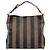 Borsa a tracolla Fendi in tela Pequin marrone