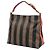 Borsa a tracolla Fendi in tela Pequin marrone - vista 2