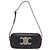Céline Borsa Camera Mini Triomphe in pelle e tela rivestita marrone Celine Marrone scuro