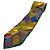 Gianni Versace Geometric Pattern Silk Tie Brown Red Blue Green Purple Yellow